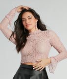 Your outfit will pop with the Flirty Mood Long Sleeve Sheer Lace Crop Top and with dazzling embellishments and elevated details this is the perfect going-out top to stand out at any event!