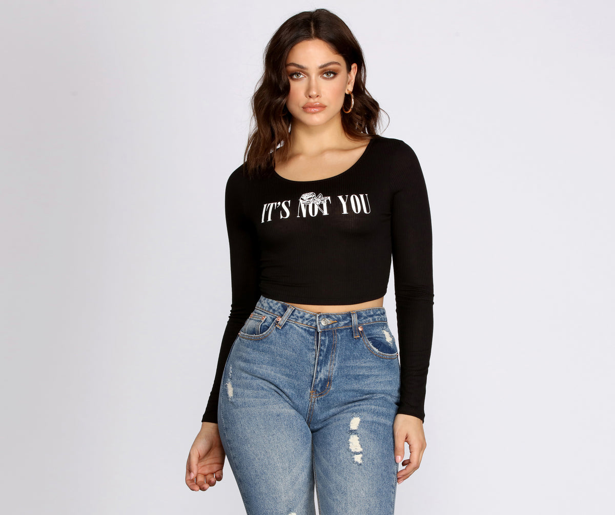 It's Not You Long Sleeve Crop Top