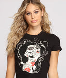 Night of the Spirited Skeleton Printed Graphic on Windsor Short Sleeve Graphic Tee