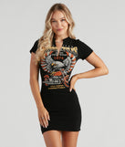 Edgy Stunner Graphic T-Shirt Dress is a trendy pick to create 2023 festival outfits, festival dresses, outfits for concerts or raves, and complete your best party outfits!