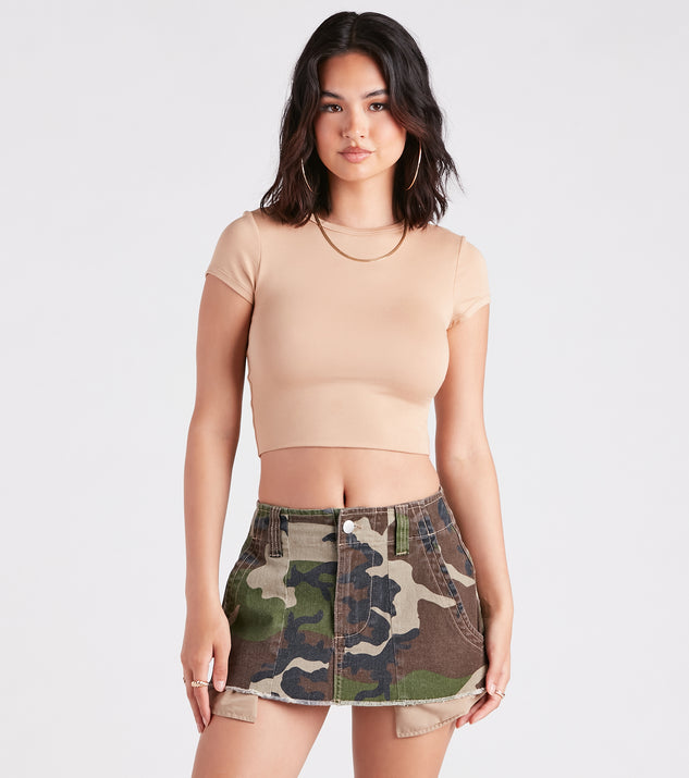  Casual Short Sleeve Crop Top Mini Shorts for Women