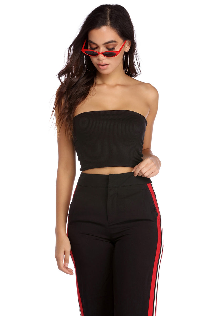 Edikted Women's Crop Tube Top With Cut Out Detail