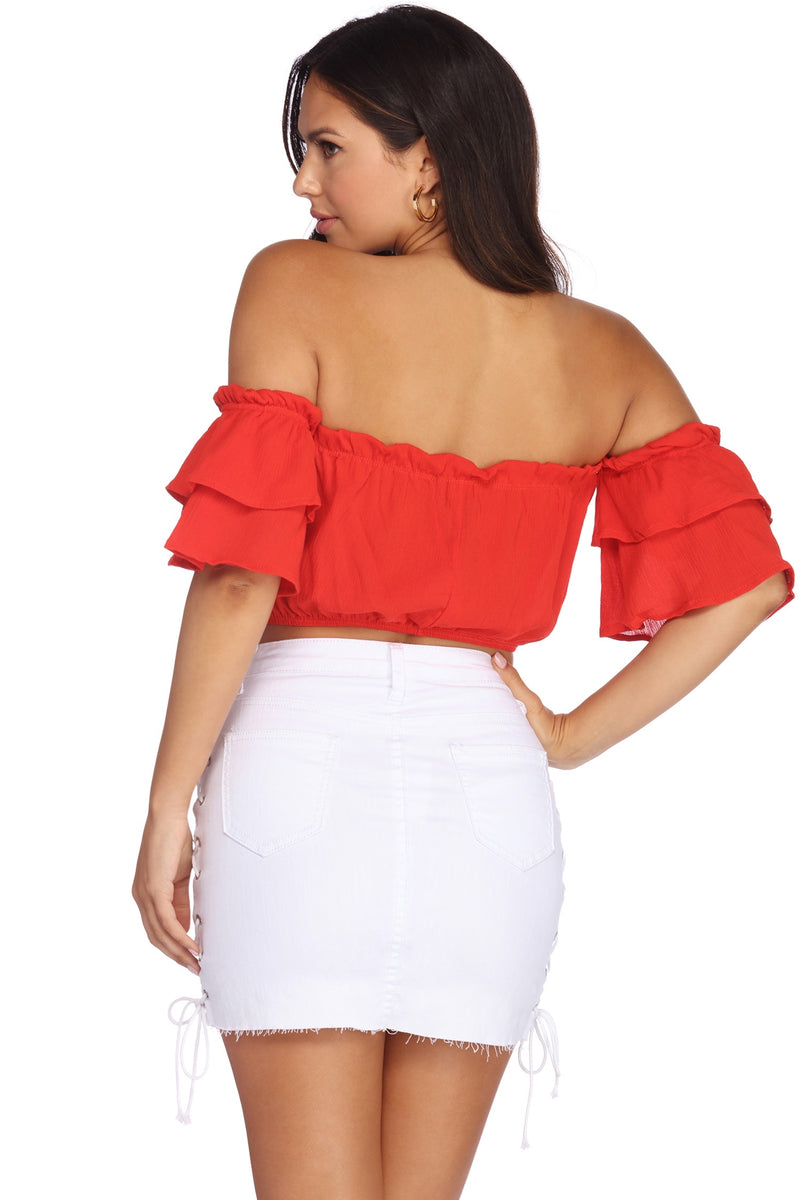 Bring The Heat Tiered Crop Top