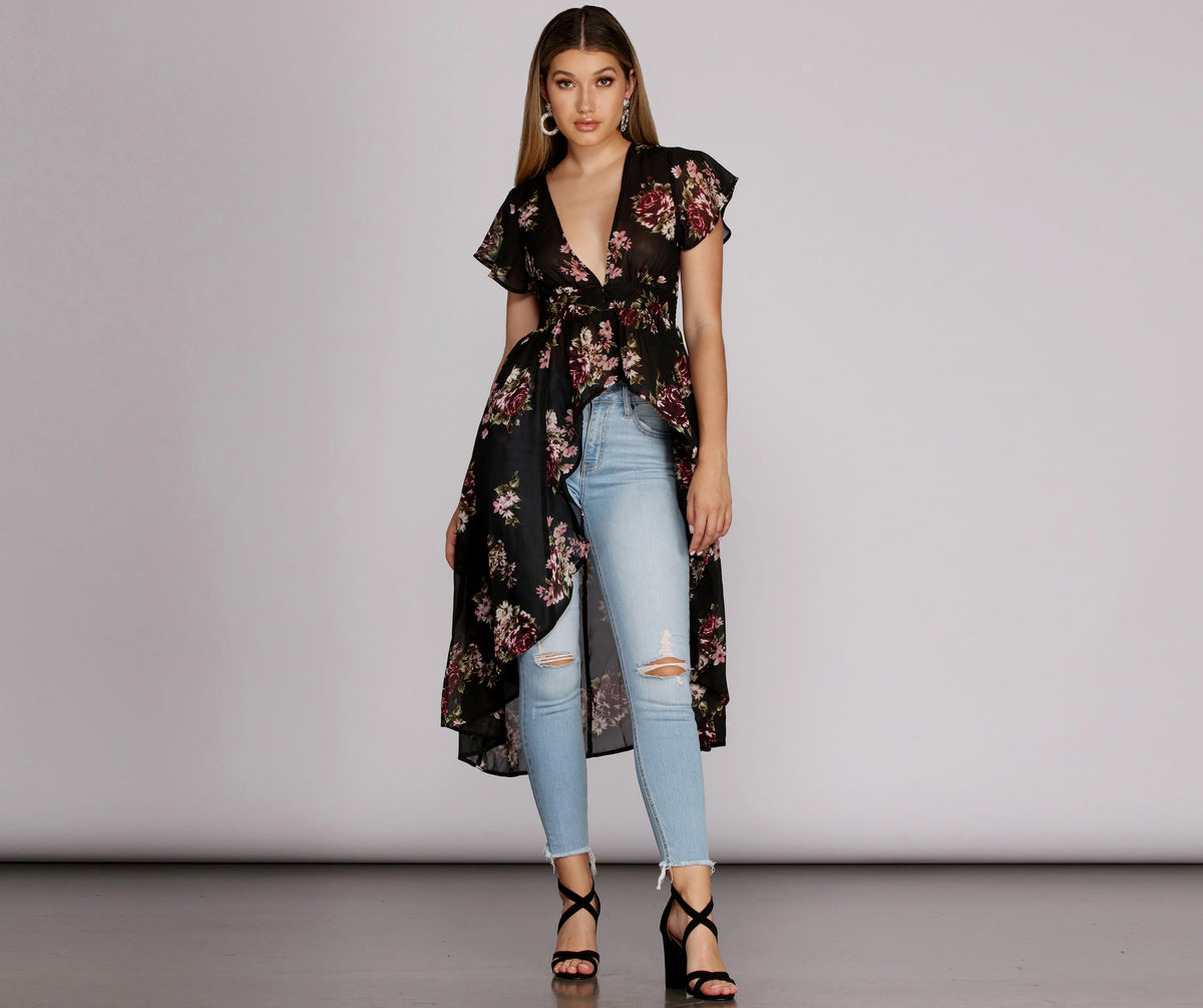 On The Lanai Floral Duster