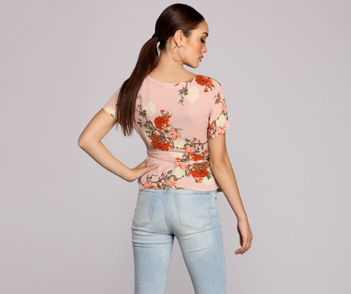 Maurices Girls Floral Thermal Peplum Top