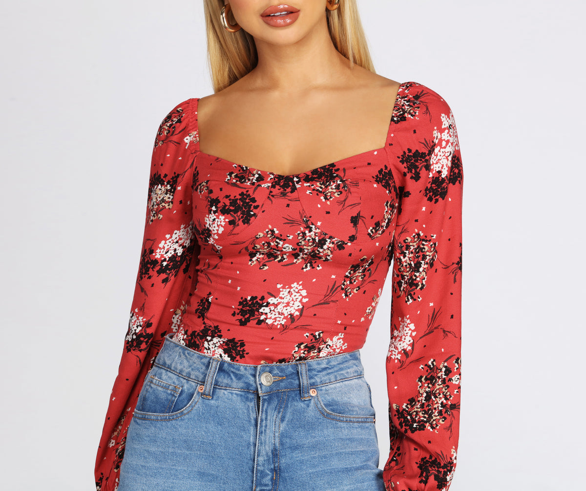 Blossom With Beauty Cropped Blouse