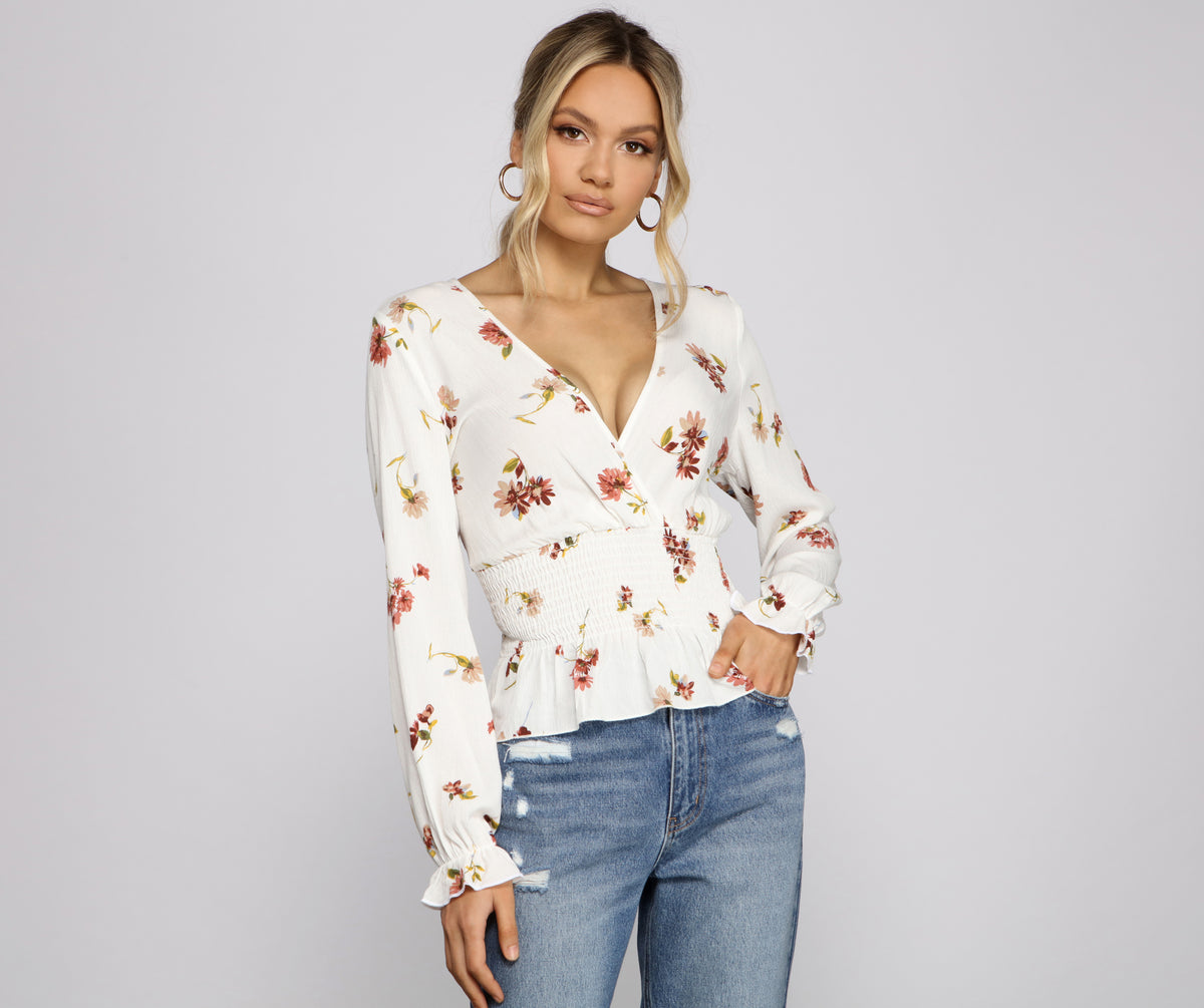 Jm Collection Embellished Floral-Print Top, Created for Macy's in 2023