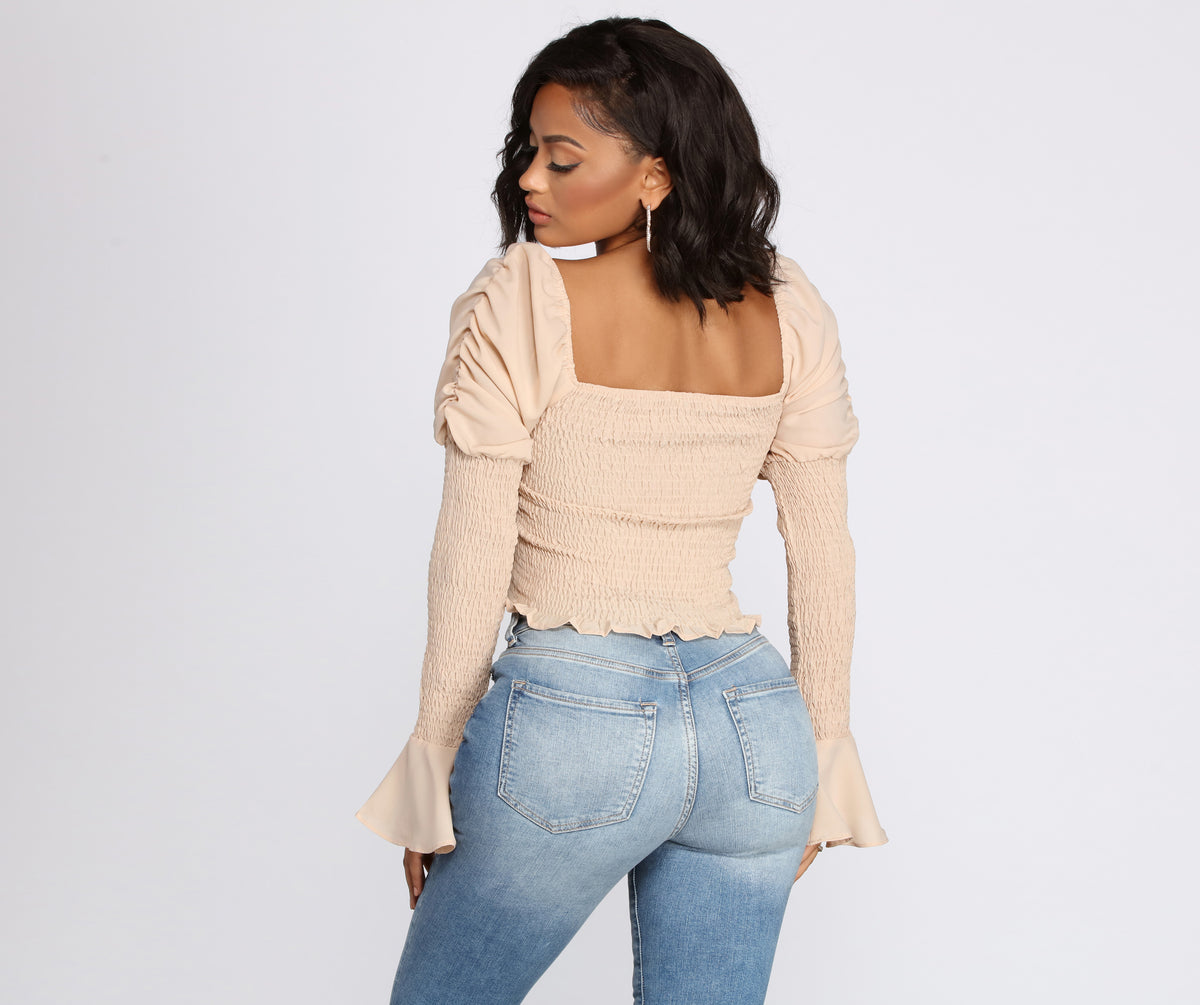 All About The Puff Sleeve Crop Top