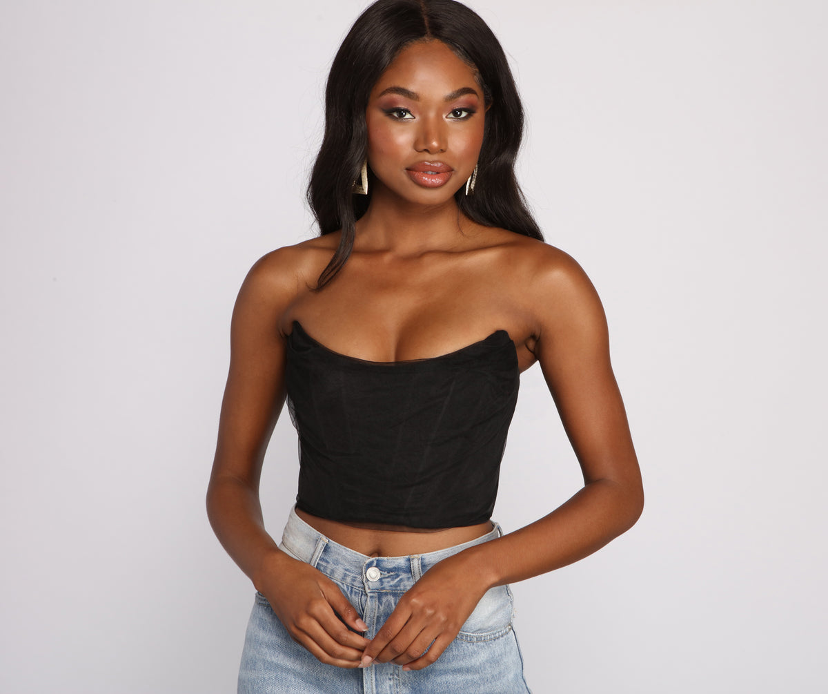 Satin Cropped Corset Top