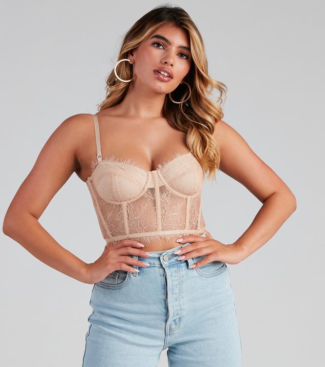 Lace Appeal Scalloped Lace Bustier helps create the best bachelorette party outfit or the bride's sultry bachelorette dress for a look that slays!