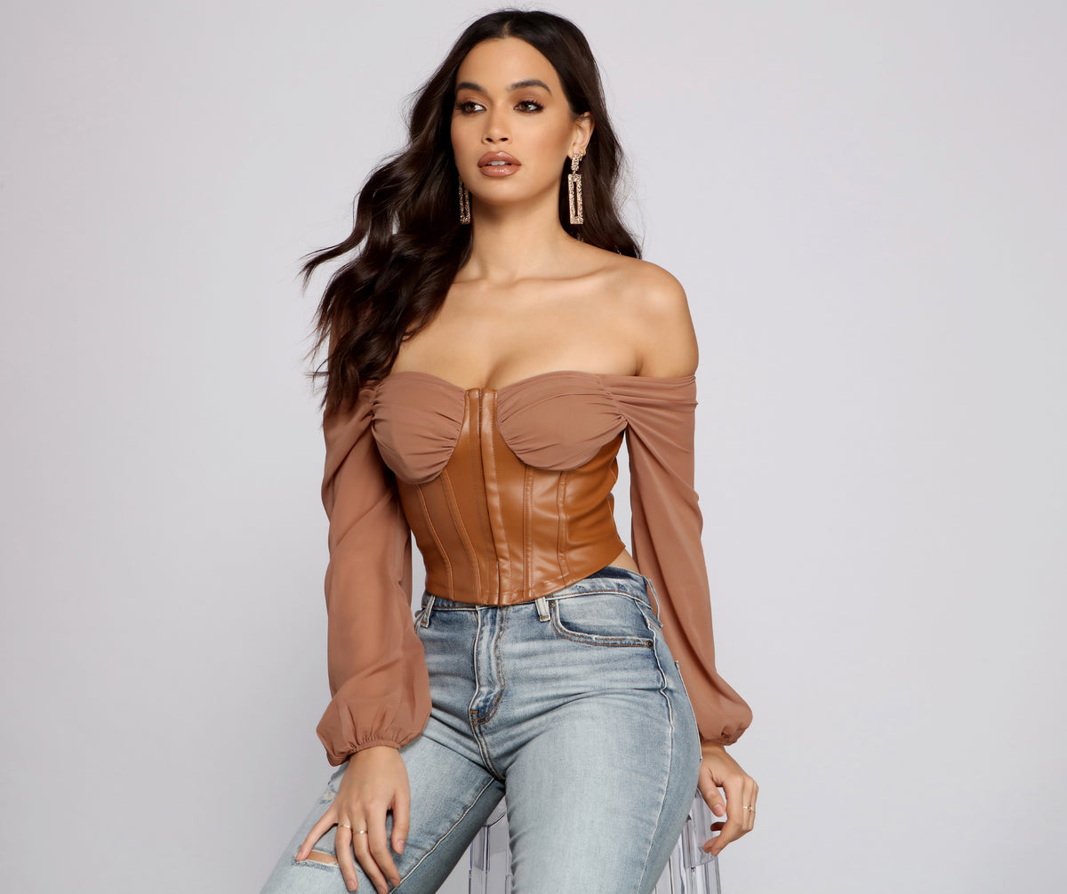 Everyday Trendsetter Cropped Corset Top (Size: l, Color: OLIVE)