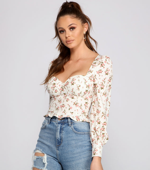 Sweet And Flirty Floral Puff Sleeve Blouse & Windsor