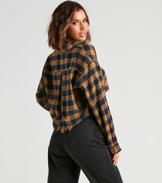 FB County Flannel Backless Halter Top