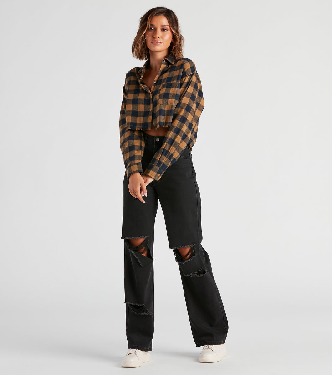 Plaid Mood Button Up Flannel Top