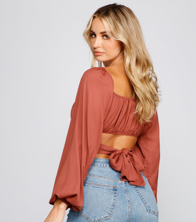 Cinched And Chic Chiffon Crop Top
