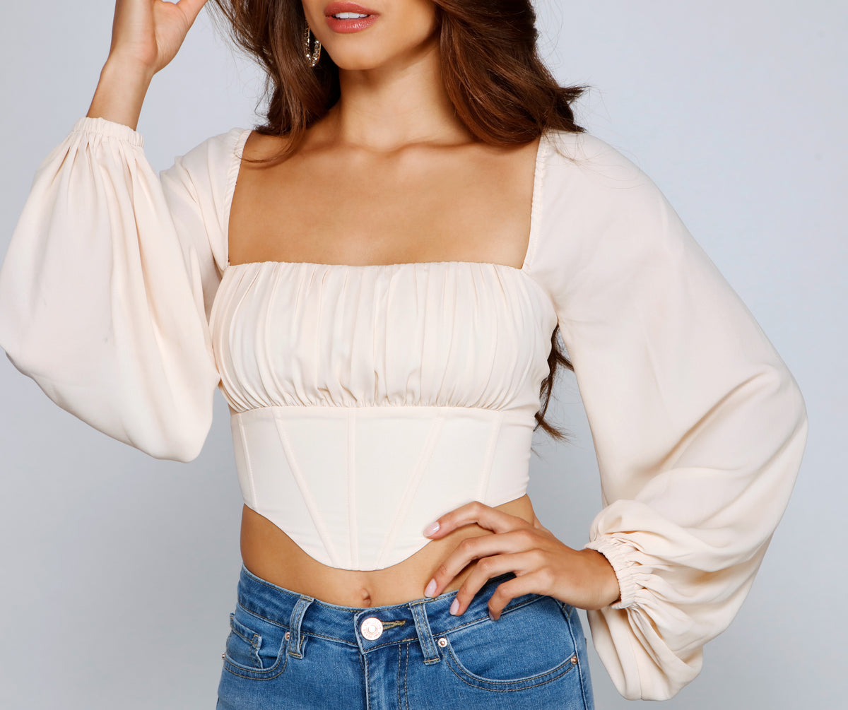 Sweet And Chic Cropped Corset Top