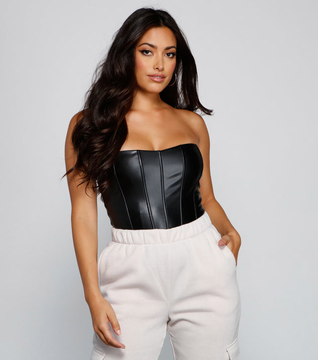 Windsor Clear Sign Strapless Sequin Corset Top