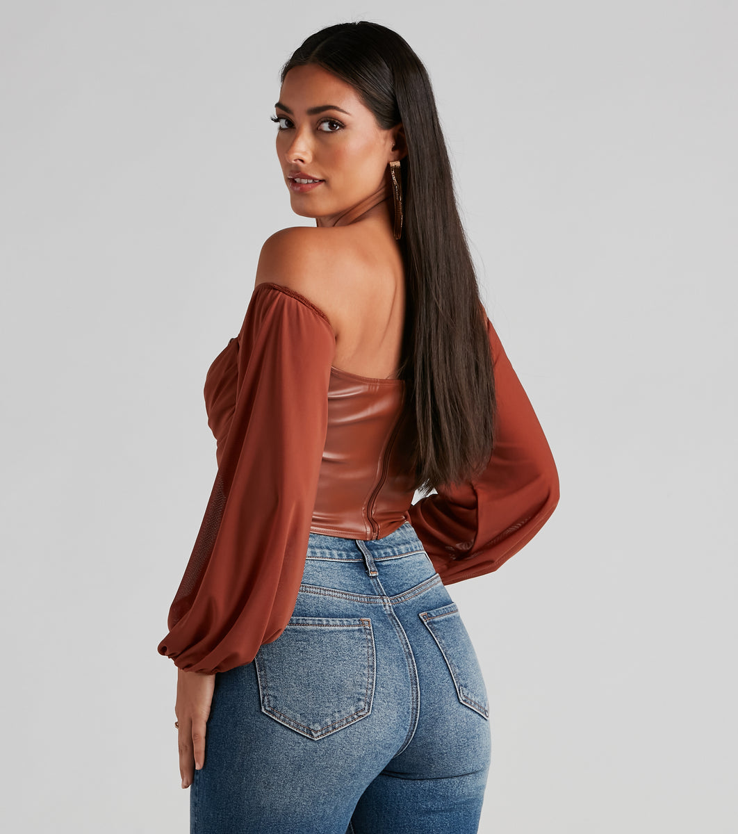 Off-the-shoulder Corset-style Top
