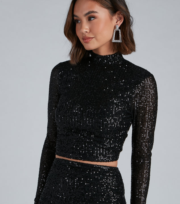 Holiday Sparkle Sequin Crop Top & Windsor