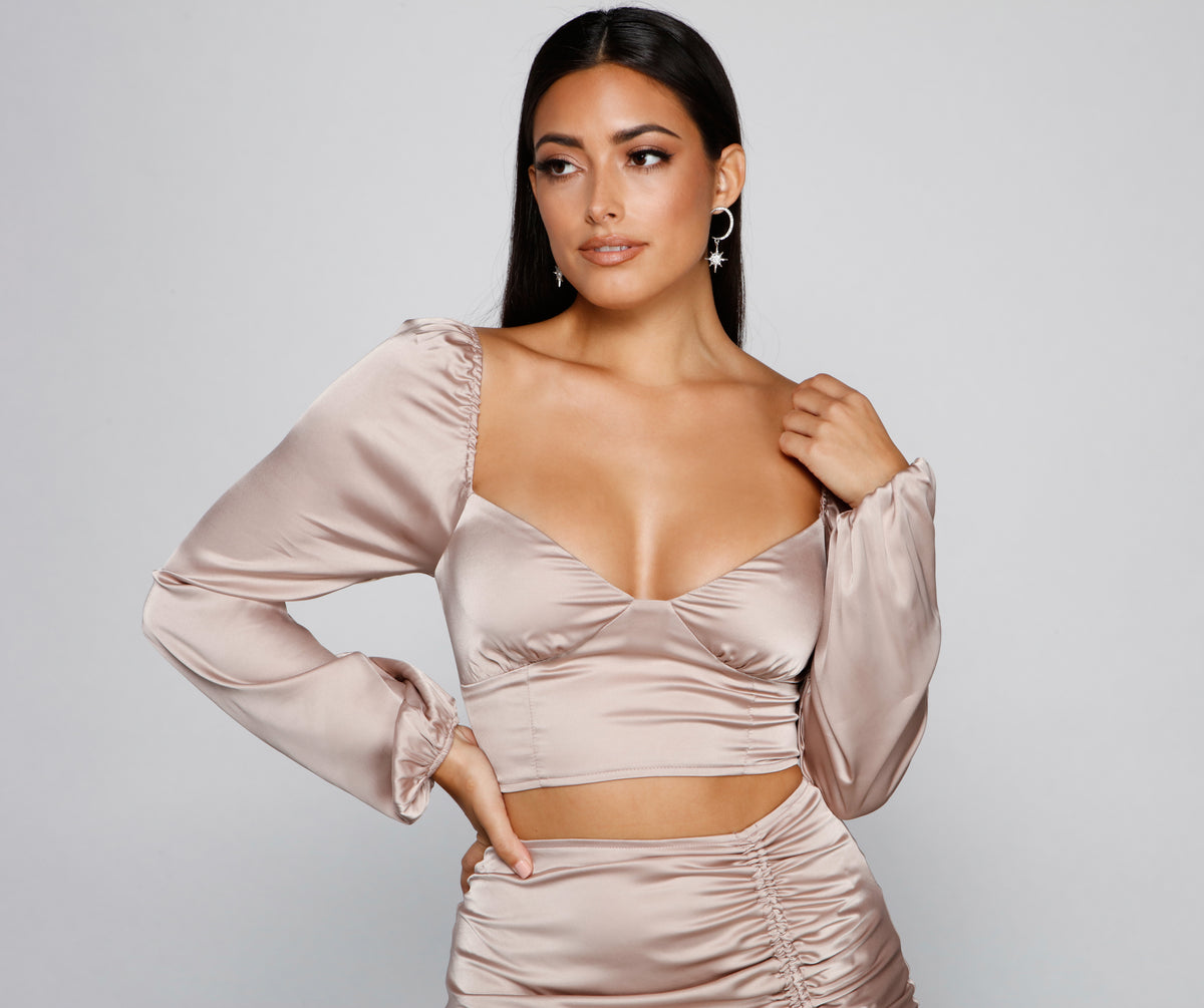 Dreamy And Chic Satin Crop Top
