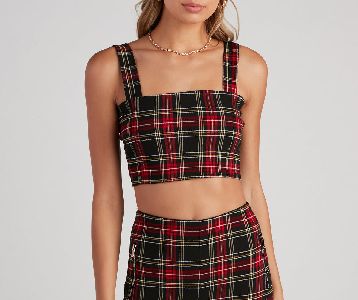 Perfect Plaid Crop Tank