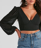 With fun and flirty details, Chic Look Chiffon Sleeve Crop Top shows off your unique style for a trendy outfit for the summer season!