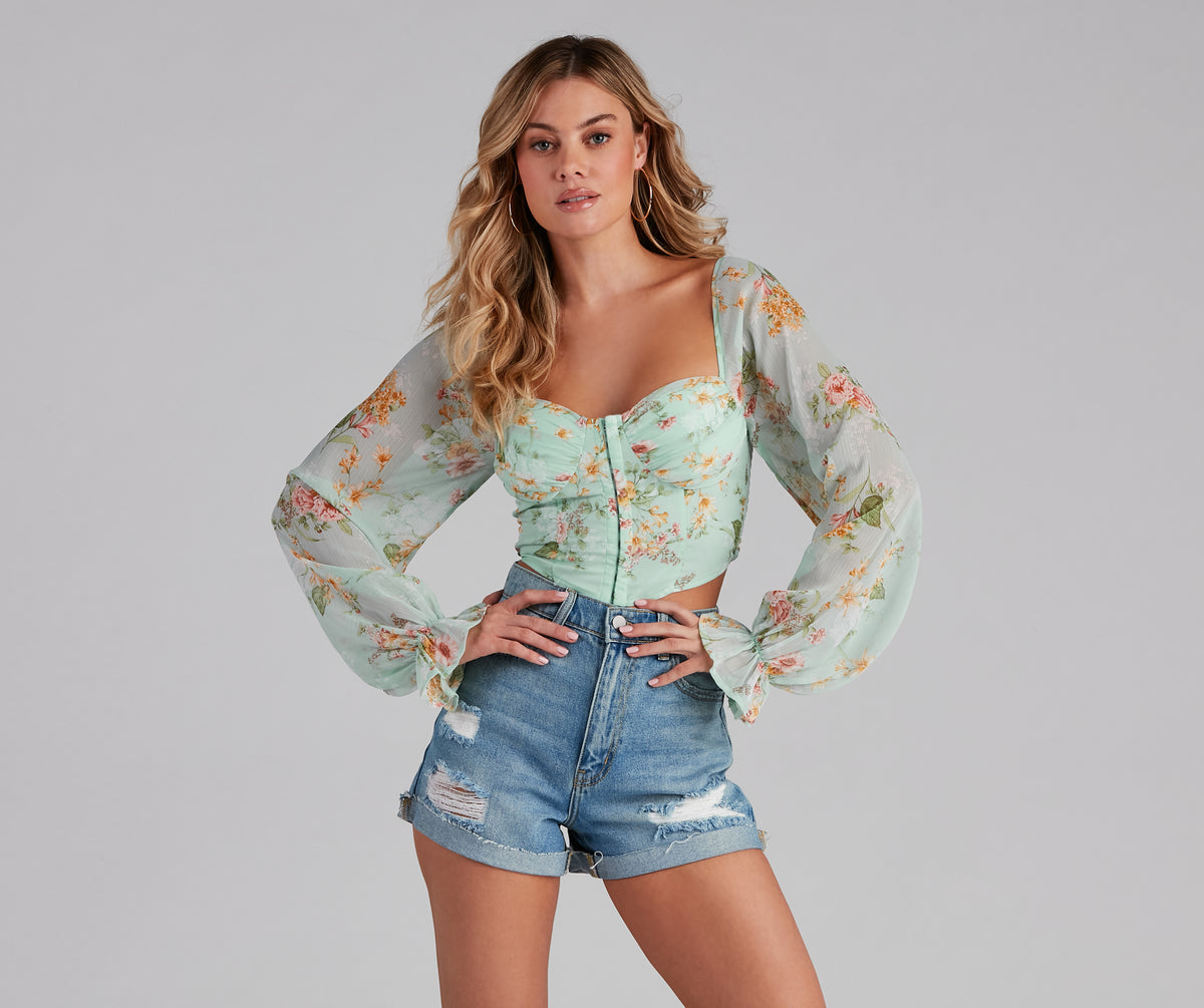 Windsor Sunny Day Floral Corset Top