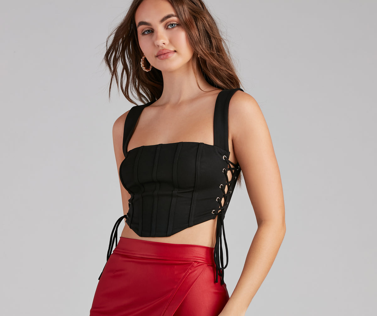 Another Drink Lace-Up Ponte Bustier