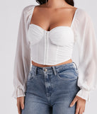 With fun and flirty details, the Breezy Chiffon Cropped Corset Blouse shows off your unique style for a trendy outfit for summer!