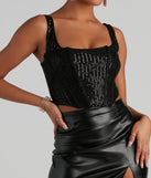 Windsor Boost Your Glow Sequin Corset Top