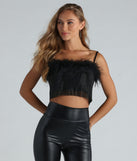 Meet For Drinks Marabou Rhinestone Chainmail Top is a trendy pick to create 2024 concert outfits, festival dresses, outfits for raves, or to complete your best party outfits or clubwear!
