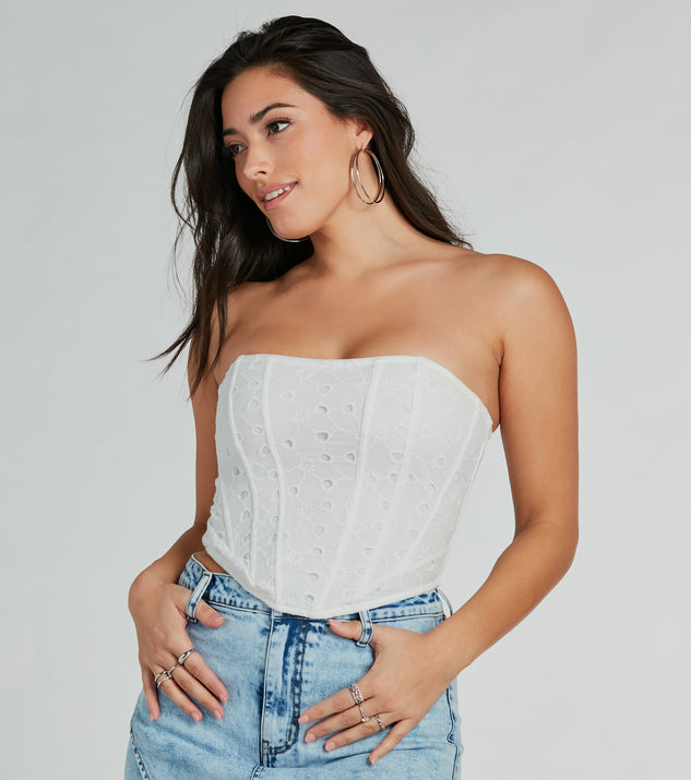 meadowdrop - Strapless Lace Bustier Top
