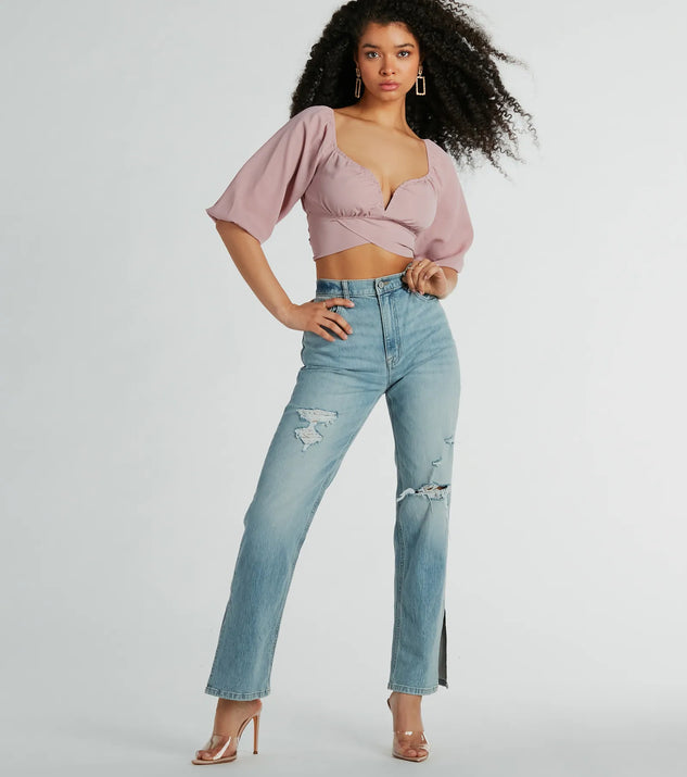 Off the discount shoulder tie top