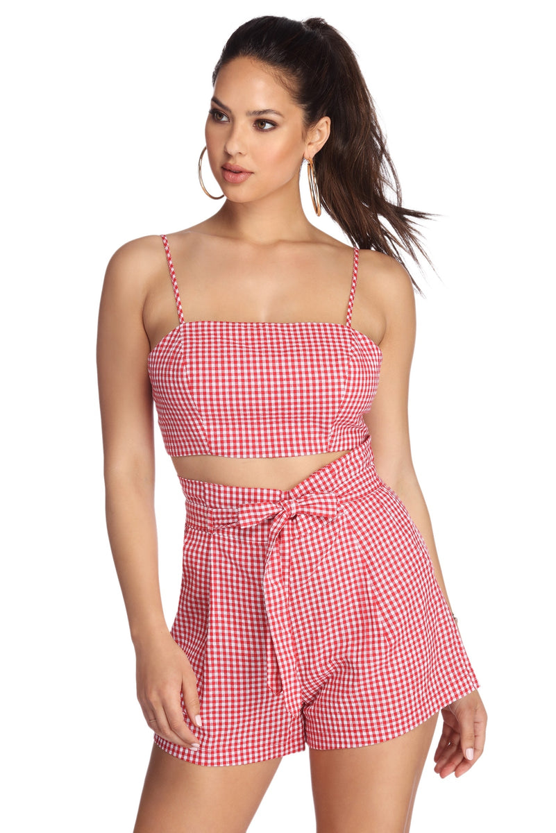 Picnic Time Gingham Crop Top