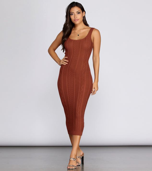 Falling For Knit Midi Dress