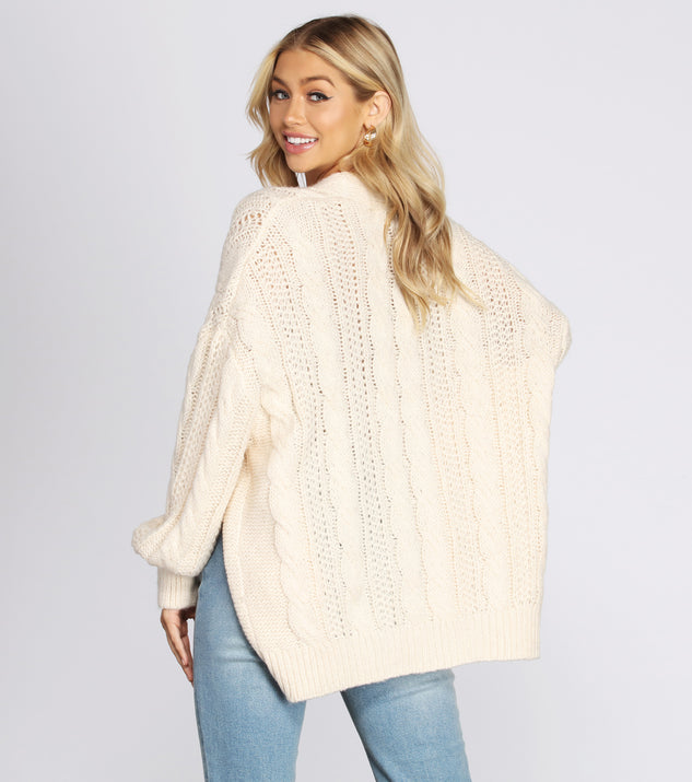 Layered Cutie Cable Knit Cardigan