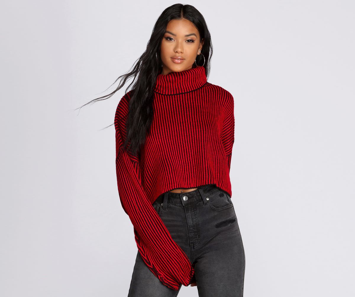 Throw It Back Ribbed Sweater