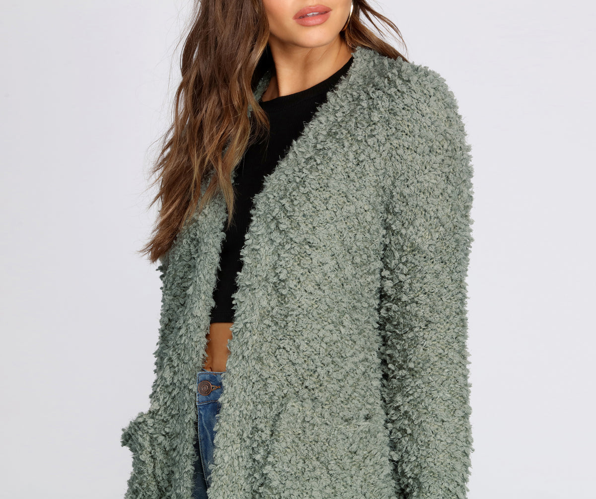 Fuzzy Popcorn Cardigan