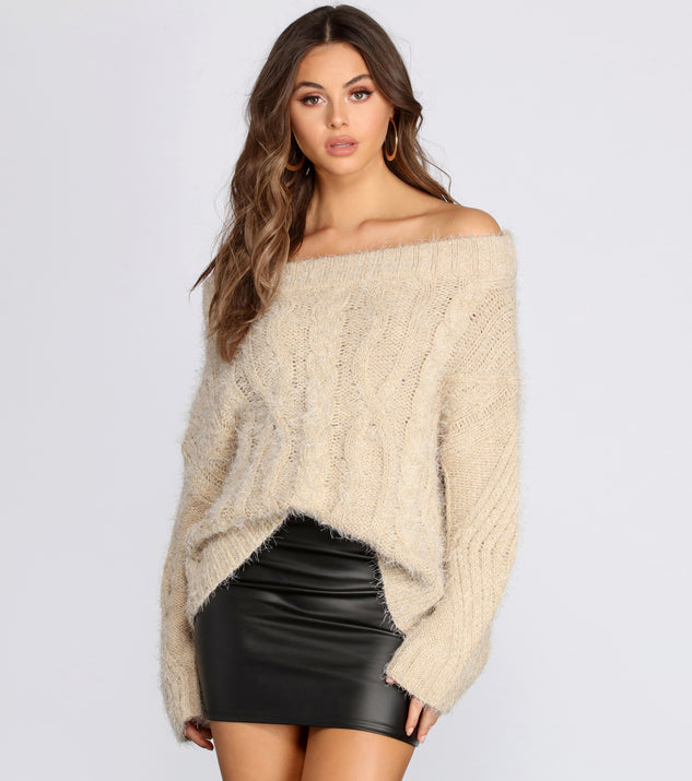 Off The Shoulder Cozy Knit Sweater Windsor