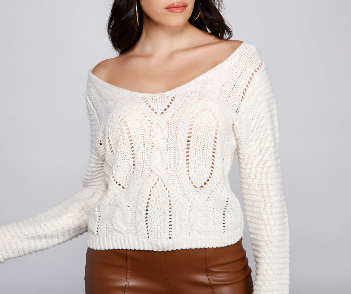 Cozy Cute Lattice Back Sweater