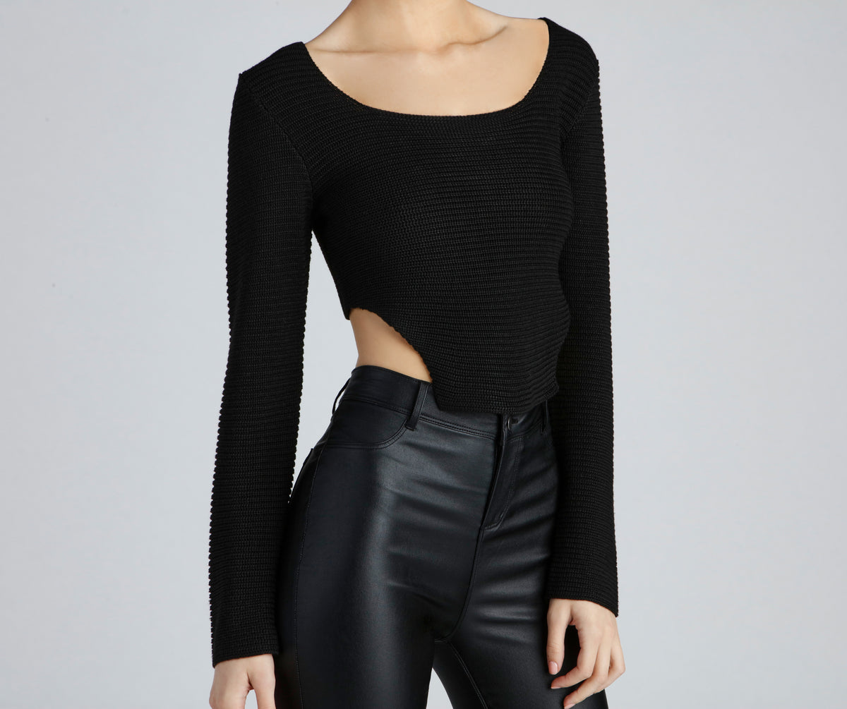 Major Edge Lattice Crop Top