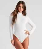 With fun and flirty details, Classic Ribbed Knit Turtleneck Bodysuit shows off your unique style for a trendy outfit for the summer season!