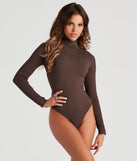 With fun and flirty details, Classic Ribbed Knit Turtleneck Bodysuit shows off your unique style for a trendy outfit for the summer season!