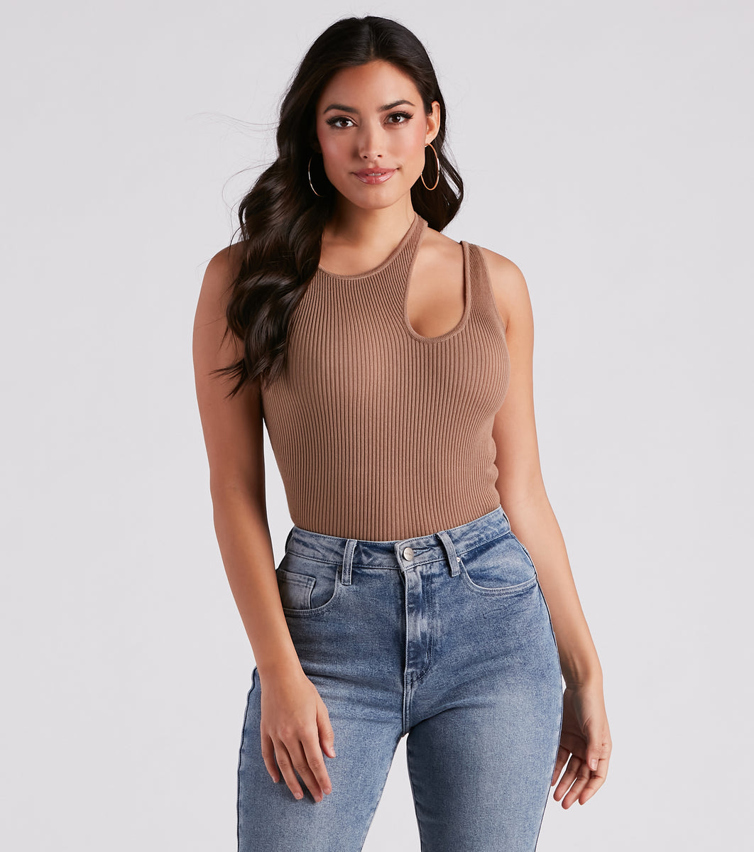 Piece Of Me Cutout Rib Knit Crop Top