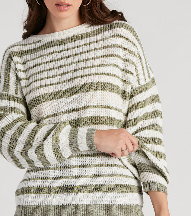 The Korean Fashion on Instagram: Striped Hem Knitted Sweater From