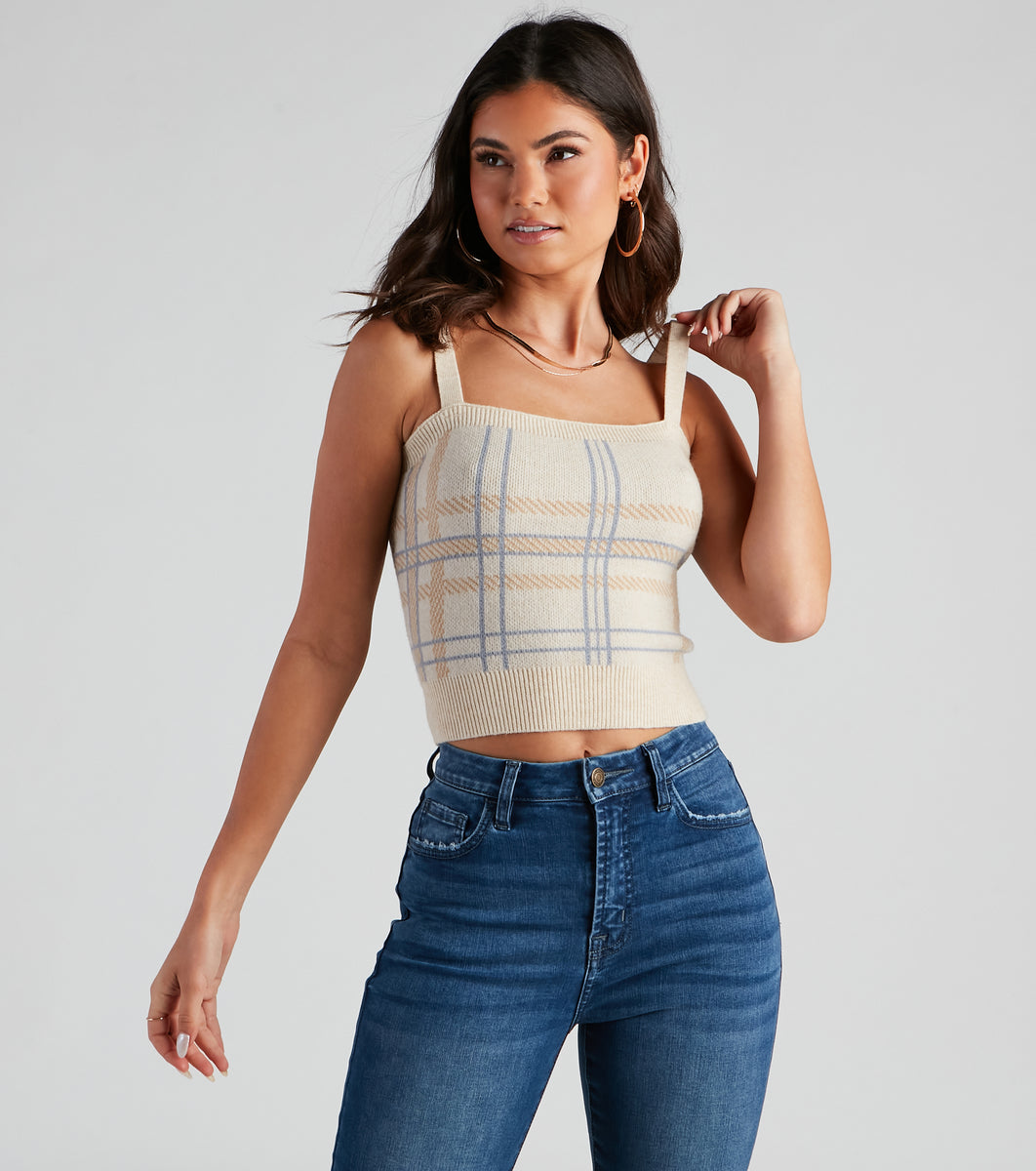 Windsor Plaid It Up Crop Top