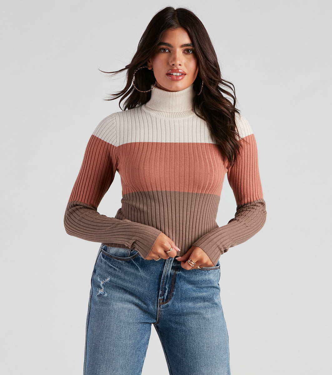 Latte To Love Turtleneck Sweater Top