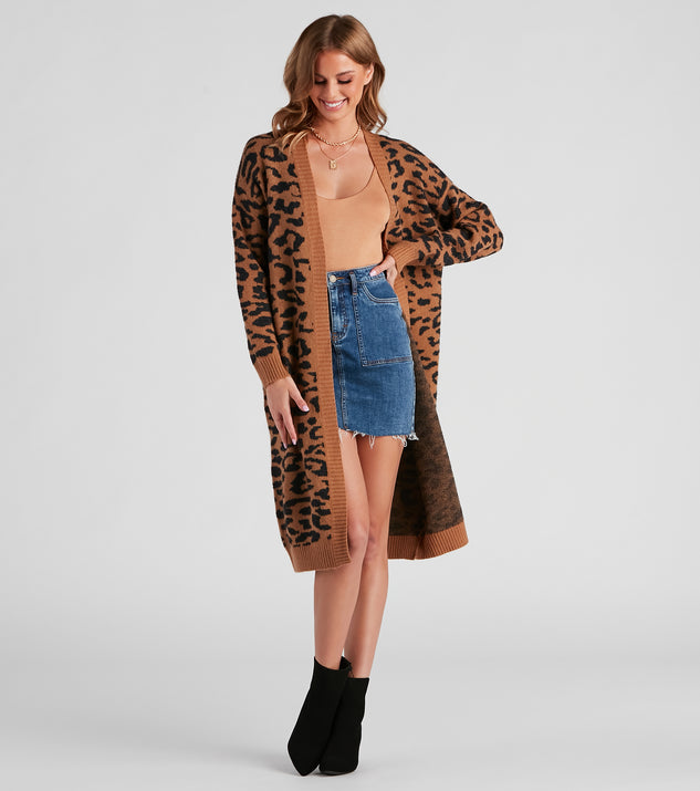 Leopard cardigan duster hotsell