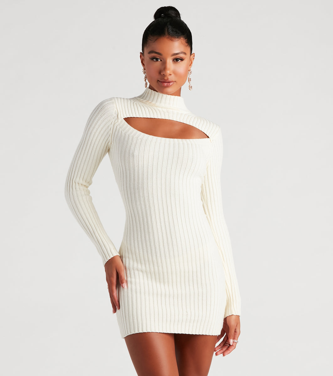 Winter Bliss Cutout Sweater Dress & Windsor