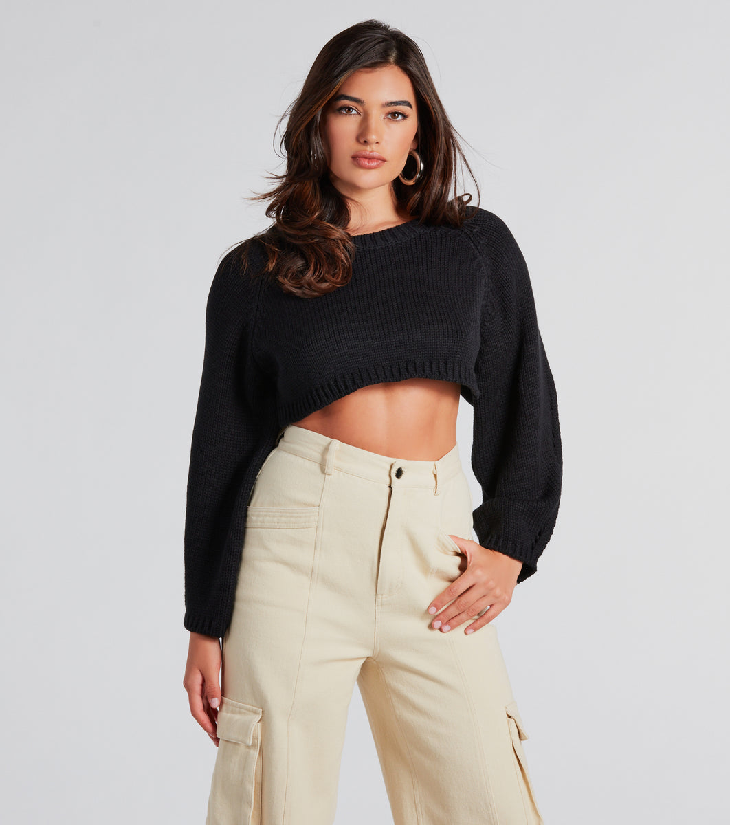 Elevated Cozy Open Back Cropped Sweater